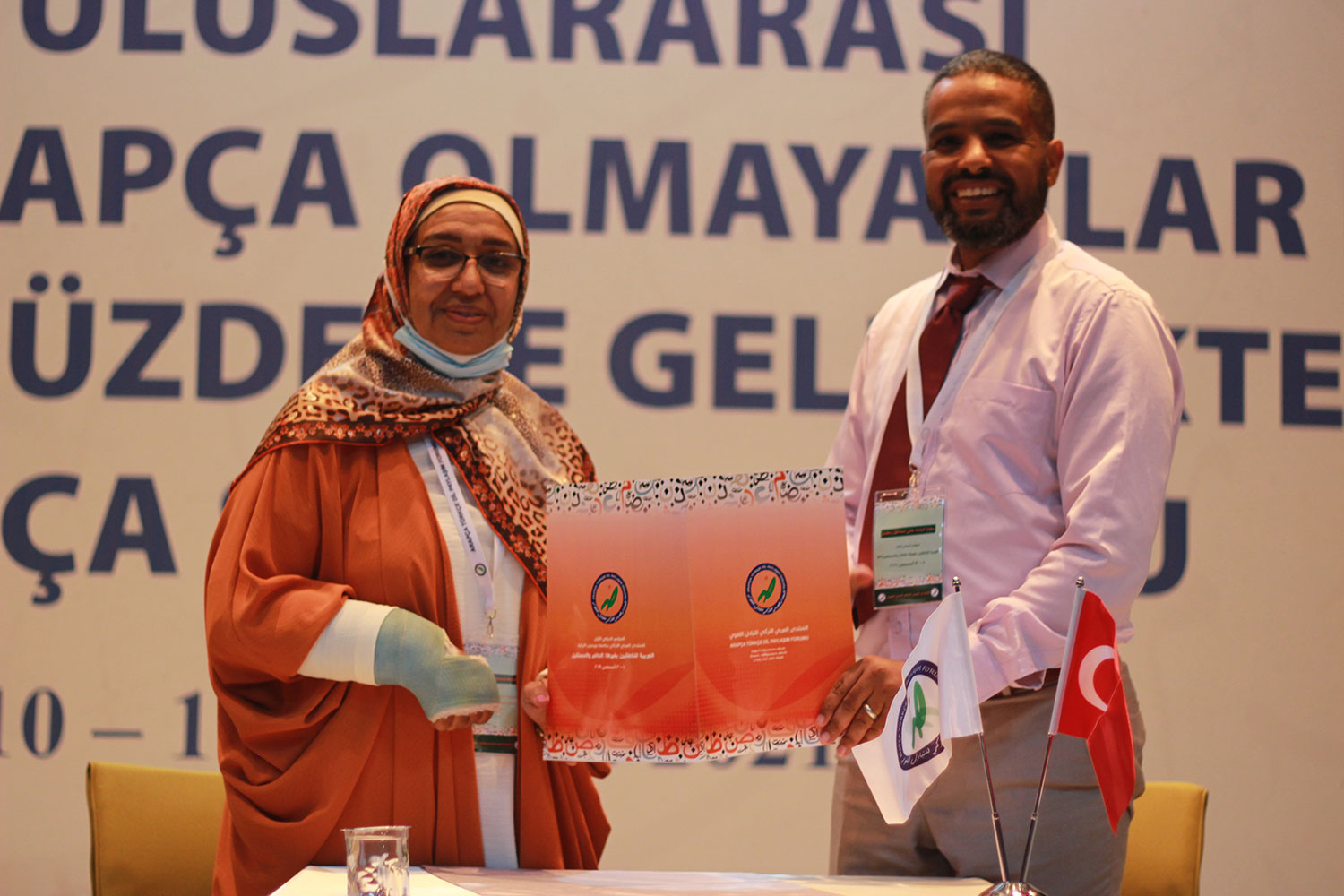 The President of the University, Professor Amani Mandil, participates in the Third Arabic Conference for Non-Native Speakers Present and Future
